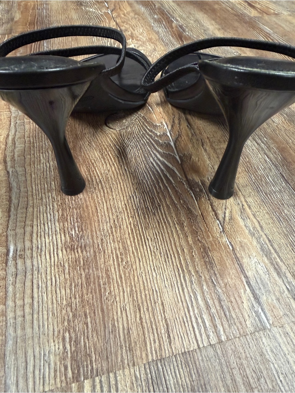 Nine West black leather sandals size 7.5 - Picture 2 of 5